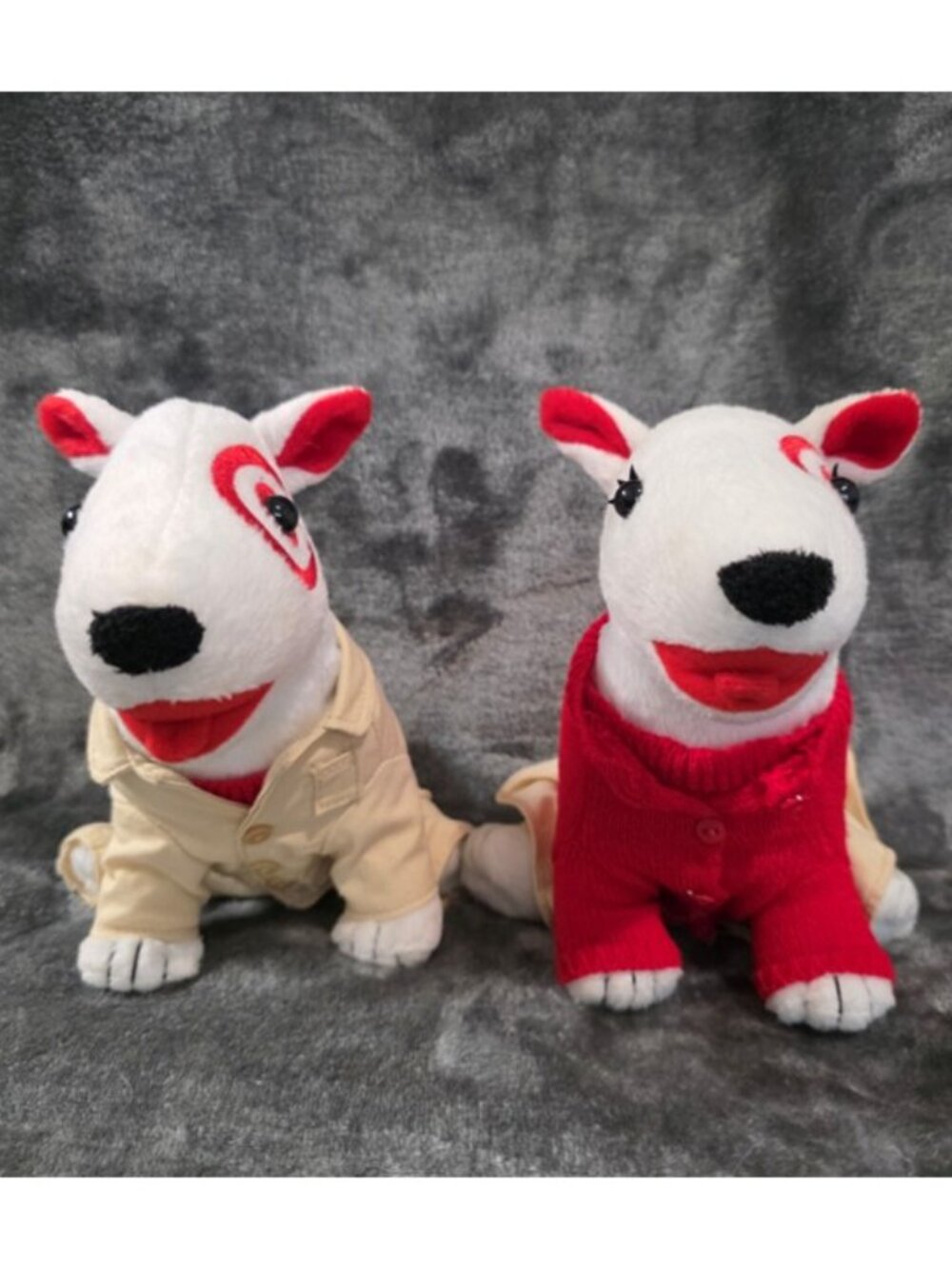 Target Bullseye Dogs: Rare Red & Khaki Plush Collectibles & Mini Basket Set